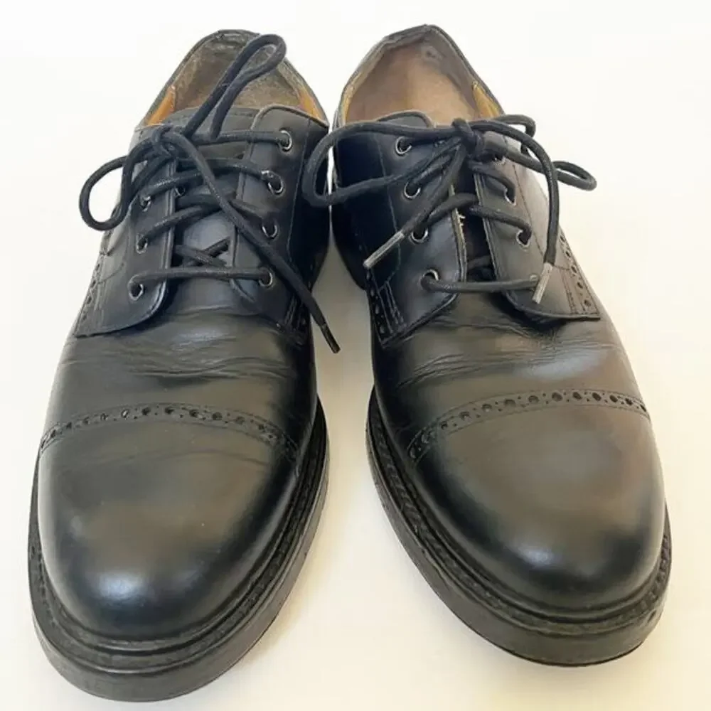 Polo Ralph Lauren Leather Asher Wing Tip‎ Oxford Dress Shoes Black Preppy Sz 8D